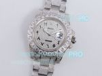 Replica Rolex Submariner Iced Out Watch Silver Diamonds With Arabic Markers